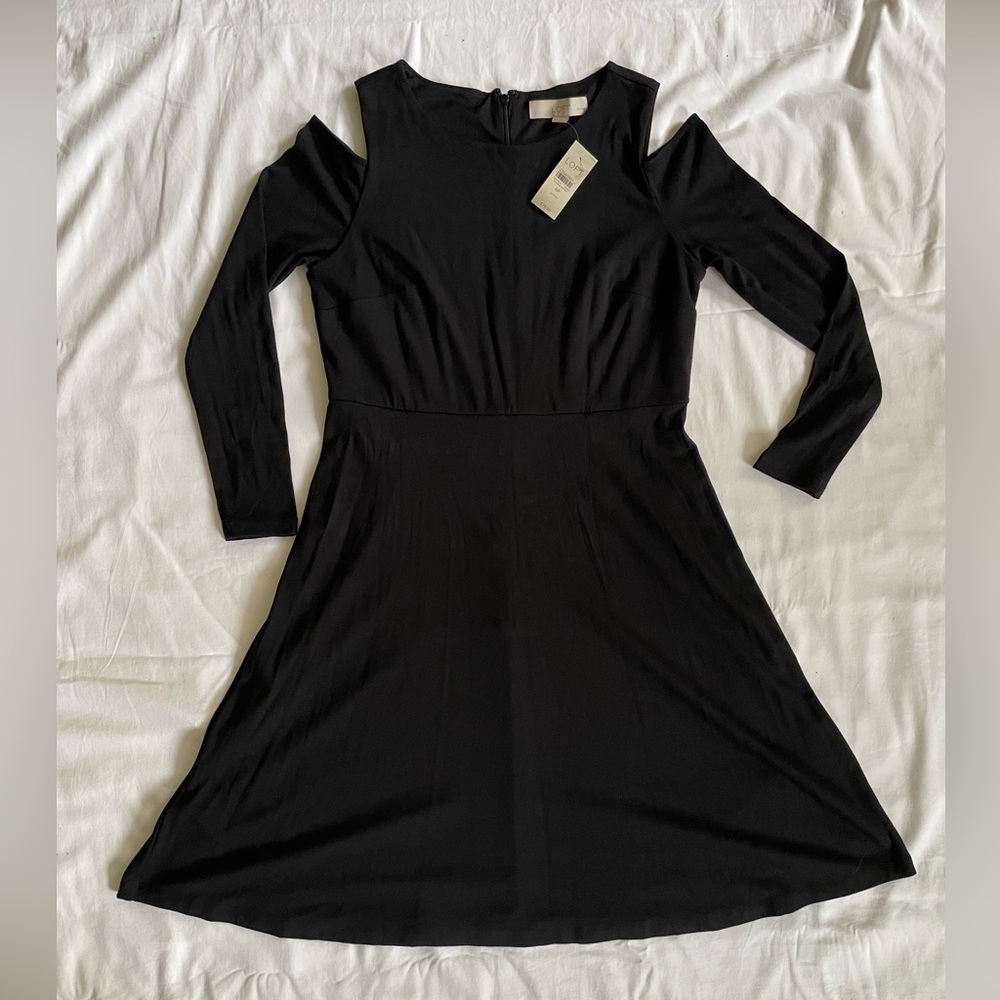 NWT Ann Taylor LOFT Cold Shoulder Long Sleeve Dress Size 6P